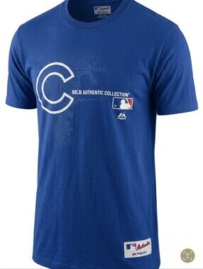Majestic Royal Blue Chicago Cubs MLB Authentic Graphic Tee Size XL